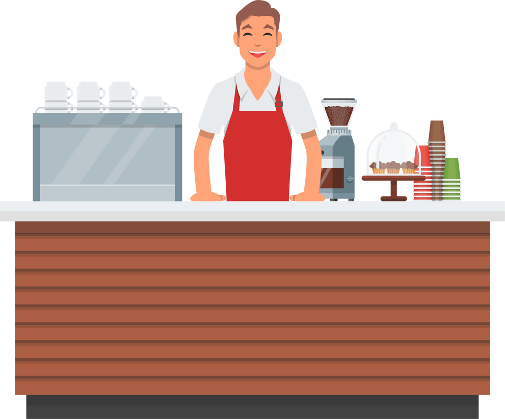 Coffee Shop Counter Illustration