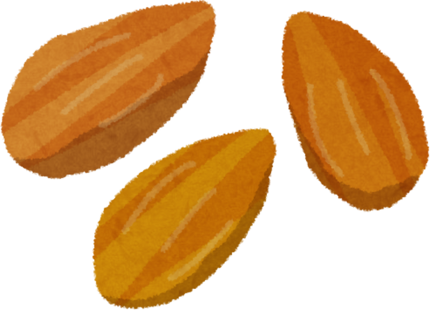 Watercolor Illustration of Almond Nuts